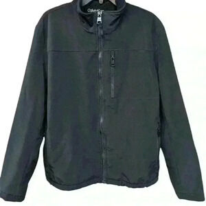 Calvin Klein black fleece lined rain jacket size L‎